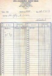 BURSA FATURA.  ZİYA ATABEKOĞLU ..REFET YIBAR 1957                 MEHMET OFLAZ... ABDULLAH ÇINAR