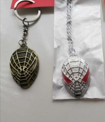 Spiderman Örümcek Adam kolye anahtarlık metal set
