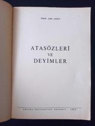 Atasözleri Ve Deyimler - Ömer Asım Aksoy -  Türkçe Kitap - Türk Tarih Kurumu Basımevi -