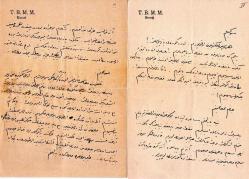 OSMANLICA BELGE MEKTUP SİNOP MİLLETVEKİLİ HULUSİ ORUÇOĞLU 1943 1944 HATIRAT EL YAZILI 19 SAYFA TBMM HUSUSİ KAĞIDINA