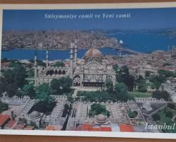 Kartpostal Türkiye istanbul süleymaniye camii ve yeni camii hediye 17*12cm