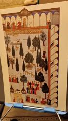 Kartpostal -  Hünernameden Topkapı Sarayı Bahçesi  minyatürü  , Ebat :15x23 cm