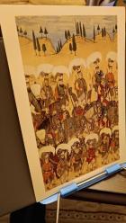 Kartpostal- Levni  - Orduyu Hümayunun sefer hali  minyatür , Ebat :15x23 cm