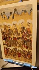 Kartpostal- Levni  - Orduyu Hümayunun sefer hali  minyatür , Ebat :15x23 cm