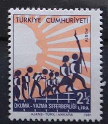 1981 Konulu Sürekli Posta Pulu Okuma - Yazma Seferberliği