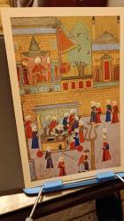 Kartpostal - Nakkaş Osman Surname i Hümayun   At  meydanında Esnaf ve sanatkarların resmi ( Kebapçılar ) gösterisi minyatürü   , Ebat :15x23 cm