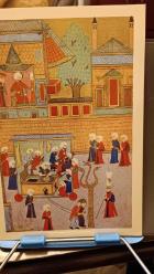 Kartpostal - Nakkaş Osman Surname i Hümayun   At  meydanında Esnaf ve sanatkarların resmi ( Kebapçılar ) gösterisi minyatürü   , Ebat :15x23 cm
