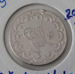 1293-19 GÜMÜŞ 5 KURUŞ SULTAN II. ABDÜLHAMİT DÖNEMİ ORİJİNAL NADİRİ ÇİL-ÇİLALTI 2023 KATALOK;600 DOLAR 1C2NN