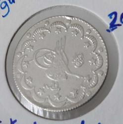 1293-19 GÜMÜŞ 5 KURUŞ SULTAN II. ABDÜLHAMİT DÖNEMİ ORİJİNAL NADİRİ ÇİL-ÇİLALTI 2023 KATALOK;600 DOLAR 1C2NN