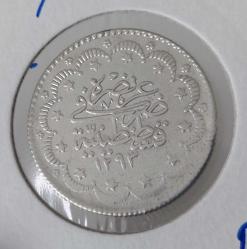 1293-19 GÜMÜŞ 5 KURUŞ SULTAN II. ABDÜLHAMİT DÖNEMİ ORİJİNAL NADİRİ ÇİL-ÇİLALTI 2023 KATALOK;600 DOLAR 1C2NN
