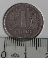 1936 BİR (1) KURUŞ YUVARLAK TIRTILSIZDIR NADİR OLANI ORİJİNAL ÇOK TEMİZ 1VV2TT ÇOK NADİR