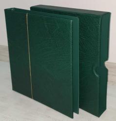 LEUCHTTURM OPTIMA F KASETLİ ALMAN MALI KAĞIT PARA MADENİ PARA VE PUL KLASÖRÜ. YEŞİL RENK. DIŞ ÖLÇÜLER 26 X 31 CM. KULLANILMAMIŞ - SIFIR.