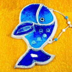 VINTAGE EL YAPIMI MİNELİ SERAMİK BALIK NAZARLIK PANO