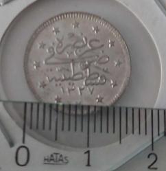 1327-6 GÜMÜŞ 2 KURUŞ SULTAN MEHMET REŞAT DÖNEMİ ORİJİNAL ÇİLL RR4AA1 ÇİL'İ PEK ÇIKMAZ