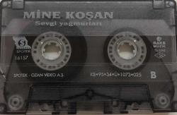 Mine Koşan Sevgi Yağmurları Kaseti, Zalım, Dayanırım, Tadı Tuzu Kalmadı, Yağmurlar, Heves Olmasın, A Canım Benim, Sensiz Sabah Olmuyor, Anlamam, Bağışla, Susma Söyle