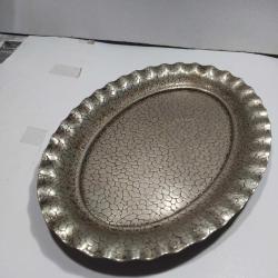P62--GÜMÜŞ RENGİ METAL DEĞİŞİK TASARIM KAYIK TABAK