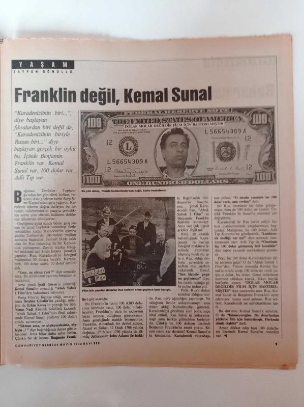 Cumhuriyet Dergi Gazetesi 24 Mayıs 1992 Sayı 323  Jak Deleon  