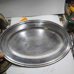 R40---BROGGI MİLANO İTALYA ÜRETİMİ DENİZCİ ARMALI GÜMÜŞ KAPLAMA KAYIK TABAK