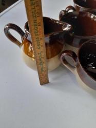 VİNTAGE FRANSIZ SERAMİK FİNCAN TAKIMI 5 Lİ 7 PARÇA