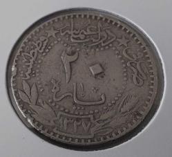NİKEL 20 PARA 1327-6 SULTAN REŞAT ORİJİNAL MADENİ PARASI ÇOK TEMİZ NADİR 2NN3V