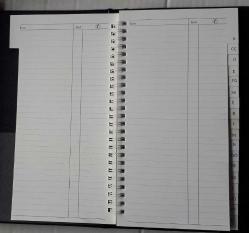 Telefon Fihristi  Spiralli  12 x 22 cm 19 Ayraçlı Her Ayraç 1 Yaprak