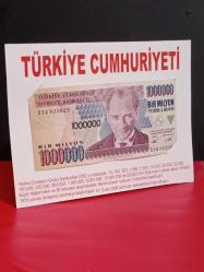 Efemera - 7 . Emisyon 1.000.000 Türk Lirası Özel Masa Üstü Standında . Hediye Para . Koleksiyon Para. Eski Para.  Ofis Hediyesi. - kitantik - kitaLog