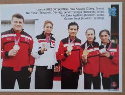 Londra 2012 olimpiyatları kartpostal kuşe baskı 13*10cm güreş rıza Kayaalp tekvando nur tatar servet tazegül aslı Çakır Alptekin gamze bulut atletizm