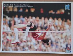 Londra 2012 olimpiyatları kartpostal kuşe baskı 13*10cm atletizm yüksek atlama bayanlar burcu ayhan