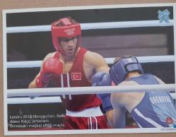 Londra 2012 olimpiyatları kartpostal kuşe baskı 13*10cm boks adem kılıççı Sırbistan li drenovak ile