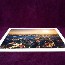VINTAGE GALATADAN İSTANBUL PANORAMİK MANZARA DURALİT ÜZERİNE BASKI POSTER RESİM