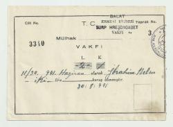 BALAT ERMENİ KİLİSESİ SURP HREŞDAGEBET VAKFI MAKBUZ (2)...