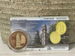 2022 - Türk Dünyası Kültür Başkenti Bursa Hatıra Parası Bronz üzeri Altın Kaplama - Sertifikalı - Çil