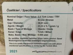 2021 - Nizami Gencevi’nin Doğumunun 880. Yılı Bronz Hatıra Parası - Sertifikalı - Çil