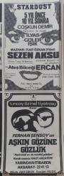 Gazino Reklamları Gazetesi 11ocak 1983 Hülya Koçyigit ,İbrahim Tatlıses Sezen Ajsu ,Ateş Böceği Ercan,Mazhar Fuat Özkan,Hüner Coşkuner,Kaldırım Serçesi,Tuncay özinel tiyatrosu Ferhan Şensoy un Aşkın Gözüne Gözlükhâlâ imar affı peşindeler Diyarbakır hicret Apartmanı,Çakal Carlos Karşıyaka da ,Ermeni katiller işi acıttı, Şahbaz limited Şirketi,Gediz Ambalaj,Seba Tur,Asya tür,Duru Turizm,Mete,Arı kürk,Modjeans,Tantur reklamkarı
