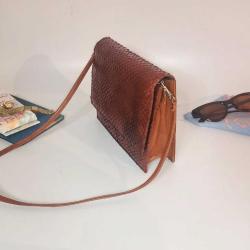 İtalyan Yılan Derisi Çanta 1970ler