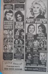 Gazino Reklamları Gaxetesi Temmuz 1978 Neşe Karaböcek,Hülya Koçyigit ,Mediha Şen,Bülent Ersoy,Tanju Okan,Ayla Algan,Tanju Okan,Erol Evgin,Bedia Akaryakıt,Neco,Nazan Şoray,Kutlu Payaslı,Nesrin Topkapı,Gönül Tansel,Oya Peri,Ümit Tokcan,Uğur Böcekleri,Selami Şahin,Elvan Sevil ,Nükhet Duru,Ateş Böcekleri,Nigar Uluerer,Sevim Şengül, Ayhan Özgün,Meksika Kenter