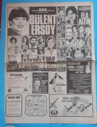 Gazino Reklamları Gazetesi 29 Ağustos 1979 Bülent Ersoy ,Ela Altın,Mine Mutlu,Nesrin Topkapı,Nizamettin Ariç,Harika Avcı,Nesrin Topkapı,Nesli Özsoy,Keriman Kara,Tanju Okan,Sibel Egemen,Aynur Akarsu,Bedri Ayseli,Tanju Okan,Yorgo,Nejat Alp,