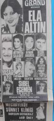 Gazino Reklamları Gazetesi 29 Ağustos 1979 Bülent Ersoy ,Ela Altın,Mine Mutlu,Nesrin Topkapı,Nizamettin Ariç,Harika Avcı,Nesrin Topkapı,Nesli Özsoy,Keriman Kara,Tanju Okan,Sibel Egemen,Aynur Akarsu,Bedri Ayseli,Tanju Okan,Yorgo,Nejat Alp,