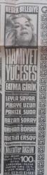 Gazino Reklamları Gazetesi 22 Ağustos 1975 Sevim Tuna,Berrin Özer ,Gökben,Hamiyet Yüceses,Berkant,Hayko,Filiz Seyhan,Salim Dündar,Nil Burak,Rezzan Yücel,Müzeyyen Senar,Çetin Alp,Açıklama tiyatrosu Necdet Tosun u anma gecesi
