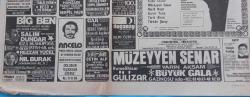 Gazino Reklamları Gazetesi 22 Ağustos 1975 Sevim Tuna,Berrin Özer ,Gökben,Hamiyet Yüceses,Berkant,Hayko,Filiz Seyhan,Salim Dündar,Nil Burak,Rezzan Yücel,Müzeyyen Senar,Çetin Alp,Açıklama tiyatrosu Necdet Tosun u anma gecesi