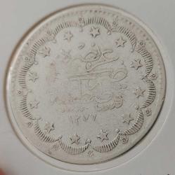 GÜMÜŞ 20 KURUŞ SULTAN ABDÜLAZİZ 1277-15 ORİJİNAL ÇOK TEMİZ 2XX1Y ÇOK NADİRDİR