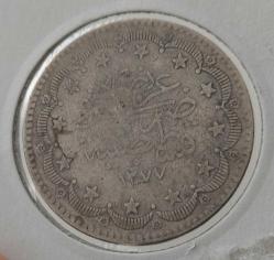GÜMÜŞ 20 KURUŞ SULTAN ABDÜLAZİZ 1277-14 ORİJİNAL ÇOK TEMİZ 5ŞŞ2NN NADİRDİR