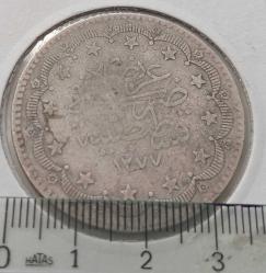 GÜMÜŞ 20 KURUŞ SULTAN ABDÜLAZİZ 1277-14 ORİJİNAL ÇOK TEMİZ 5ŞŞ2NN NADİRDİR