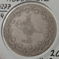 GÜMÜŞ 20 KURUŞ SULTAN ABDÜLAZİZ 1277-14 ORİJİNAL ÇOK TEMİZ 5ŞŞ2NN NADİRDİR