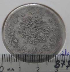 OSMANLI GÜMÜŞ 20 KURUŞ SULTAN II. ABDÜLMECİT 1255-21 ORİJİNAL ÇOK ÇOK TEMİZ 1UU2N NADİRDİR
