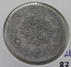 OSMANLI GÜMÜŞ 20 KURUŞ SULTAN II. ABDÜLMECİT 1255-21 ORİJİNAL ÇOK ÇOK TEMİZ 1UU2N NADİRDİR