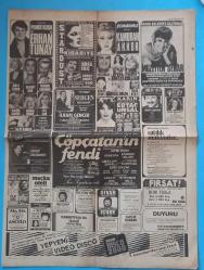 Gazino Reklamları Gazetesi 5 Aralık 1980 Kamuran Akkor ,Müzeyyen Senar,Kibariye,Huri Sapan,Huysuz Virjin,Karin,Ertan Ünsal ,Esin Gülsuyu,İsmail Kılıç,Feridun Karakaya,Erhan Tunay,Ümit Şener,Tülay Karaca,ilham Gencer,Sevda Karaca,Işıl Can,Hüreyre,Ayfer Feray,Egemen Bostancı,Çöpçatanlık fendi Berjant,Orhan Balmumcu,Tülay Özer,Işıl can