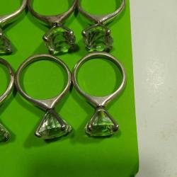 P59----TAŞLI YÜZÜK ŞEKLİNDE ALMAN GÜMÜŞÜ 12 ADET PEÇETELİK