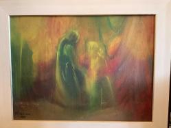 AHŞAP ÜZERİ SULU BOYA İMZALI TABLO 1961