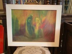 AHŞAP ÜZERİ SULU BOYA İMZALI TABLO 1961